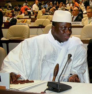 This is a photo of the African country of Gambia's current President, Yahya Jammeh.  Gambia is Africa's smallest mainland country.  Photo courtesy of IISD/Earth Negotiations Bulletin.